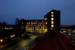 Aftenbillede af Regionshospitalet Randers set fra vest mod øst