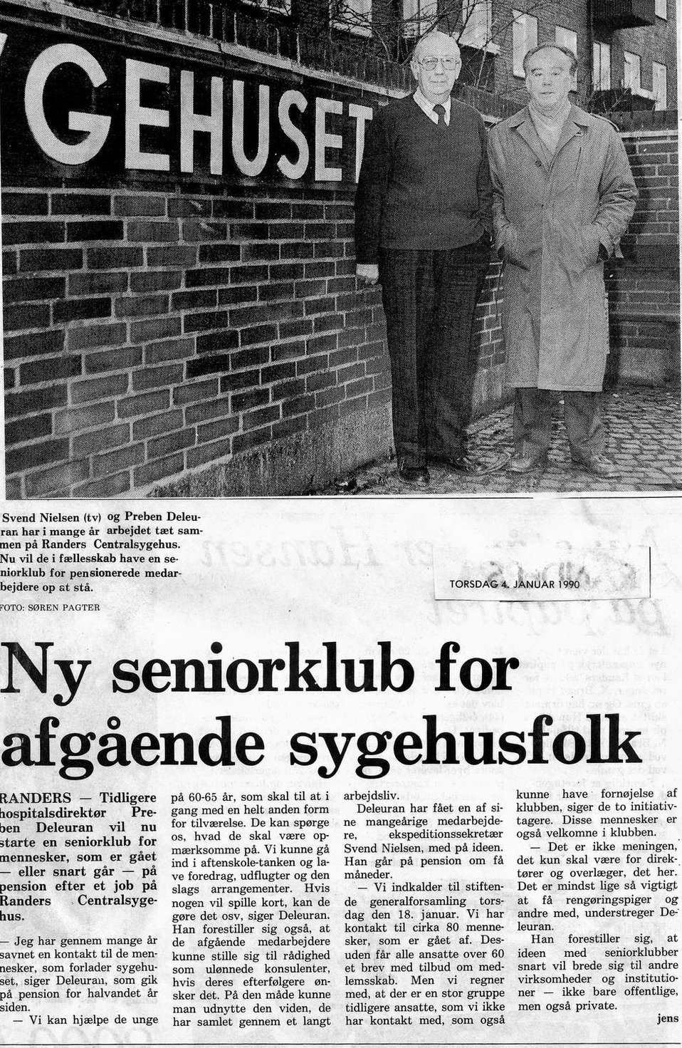 Avisudklip om den nystartede seniorklub